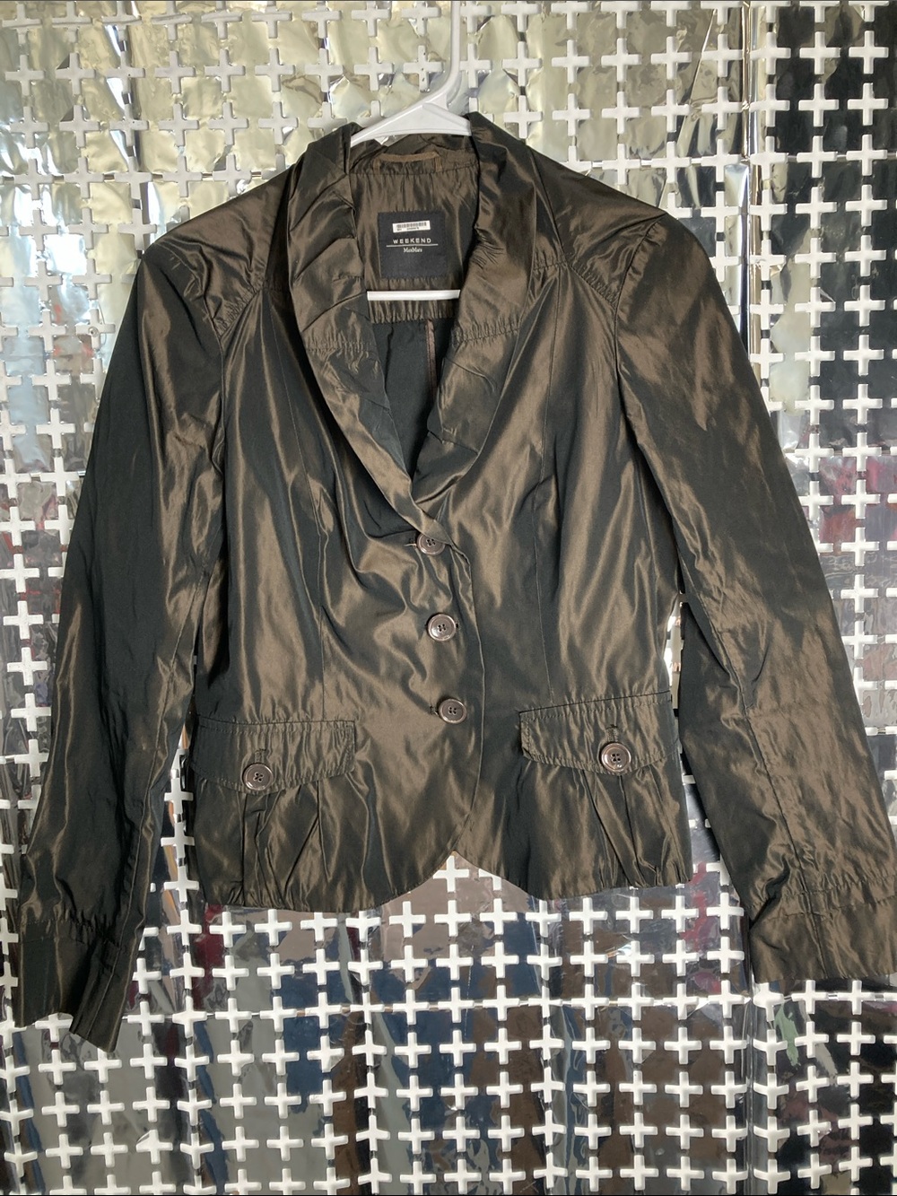 Weekend Max Mara Black Shimmer Button-Front Blazer